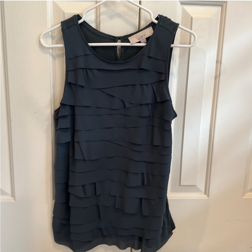 Loft. Green tank blouse. size small.